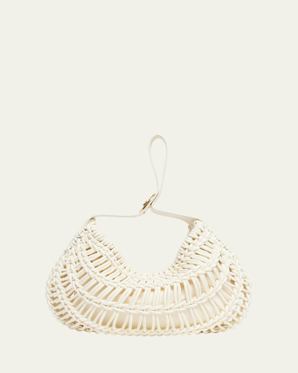 Medium VLOGO Knotted Crochet Hobo Bag